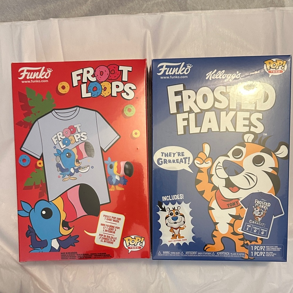 Funko Pop! Froot Loops & Frosted Flakes Tee Bundle -Sealed